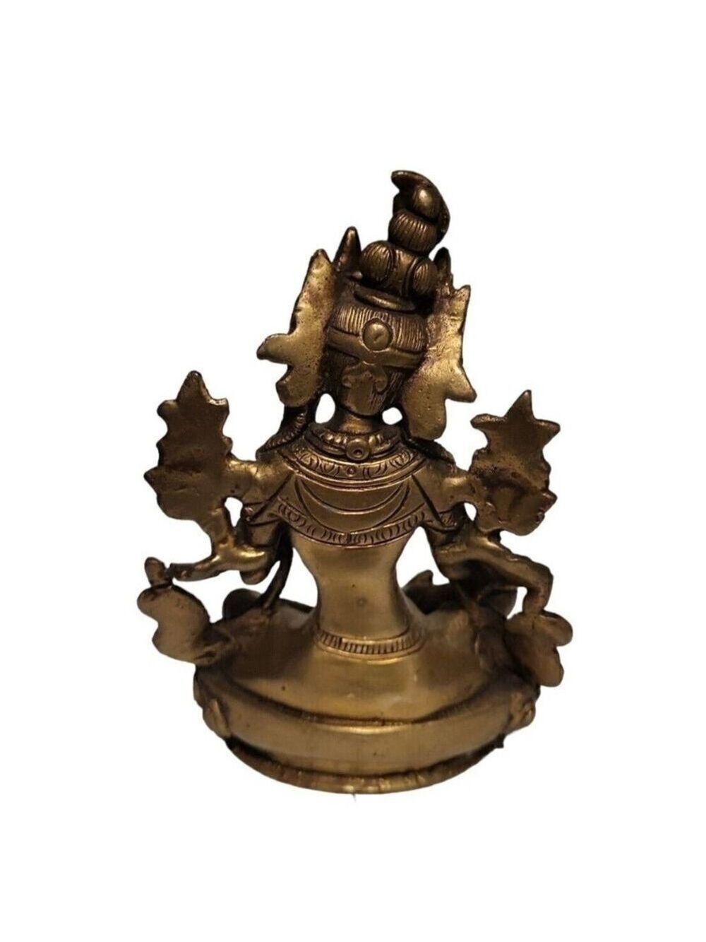 Green Tara Tibetan Buddhist Deity Statue Brass - Picture 3 of 7